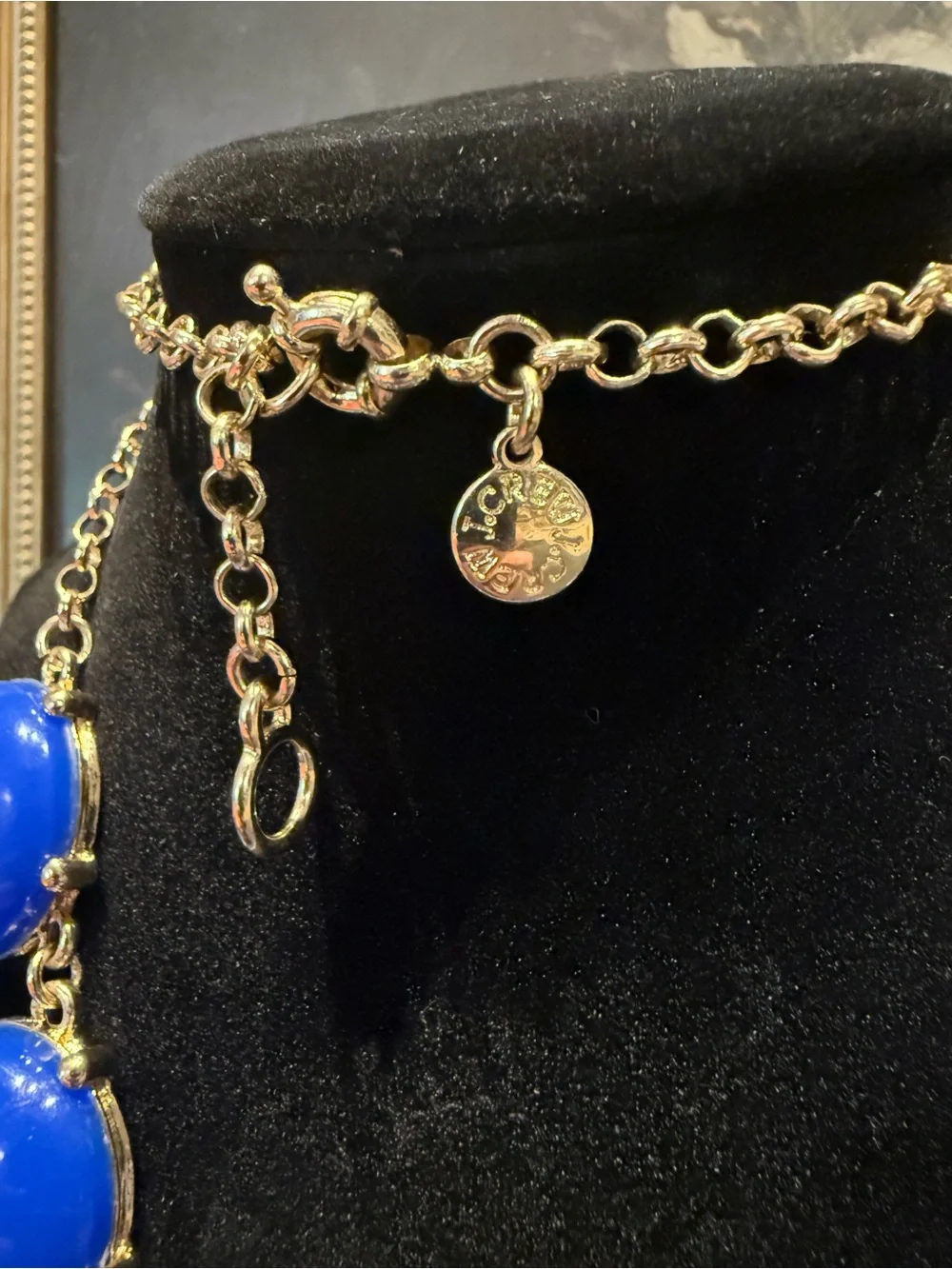 Vintage J. Crew Bold Blue Bubble Bib Statement Necklace
